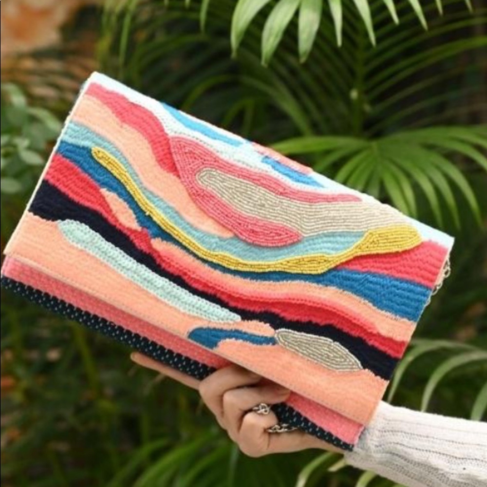 America & Beyond Daphne embellished clutch